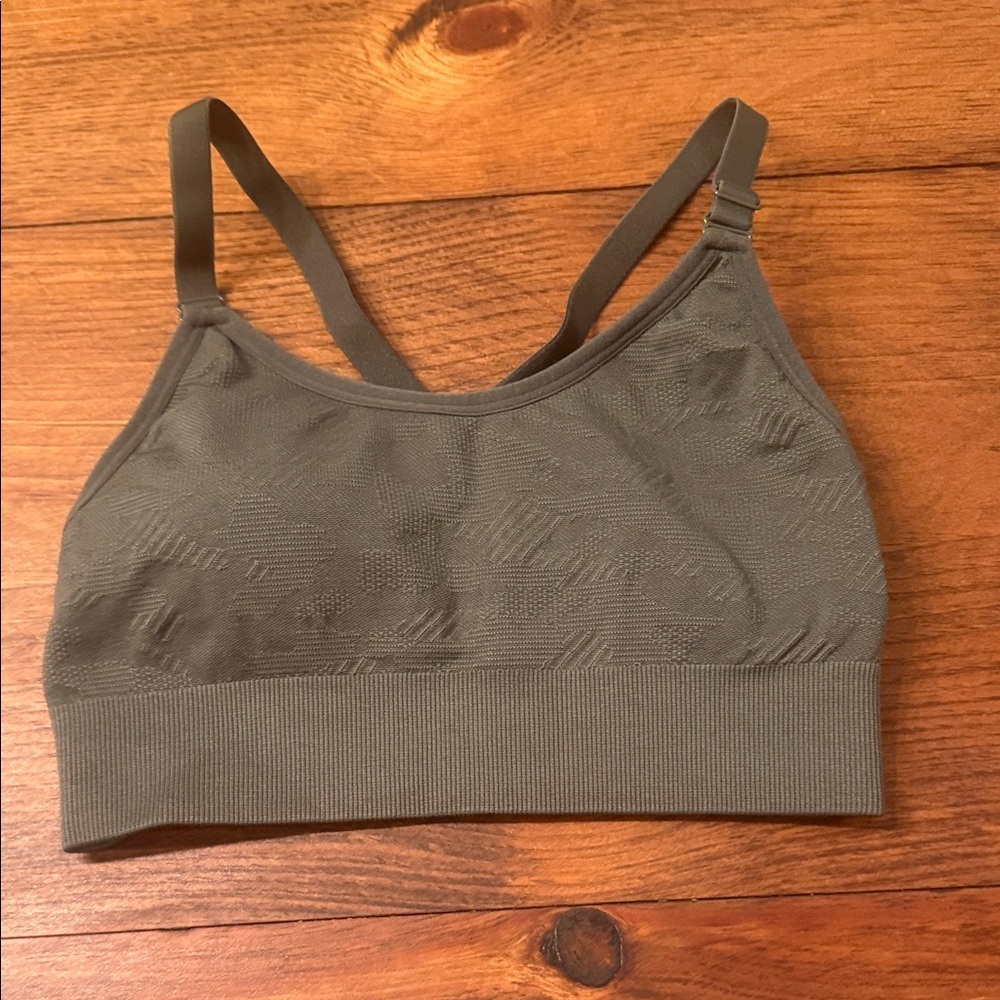 Olive Green Seamless Sports Bra